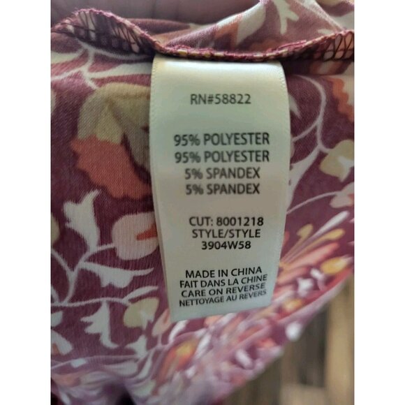 New Max Studio Burgundy Floral Tank Dress Sz L - Picture 8 of 8
